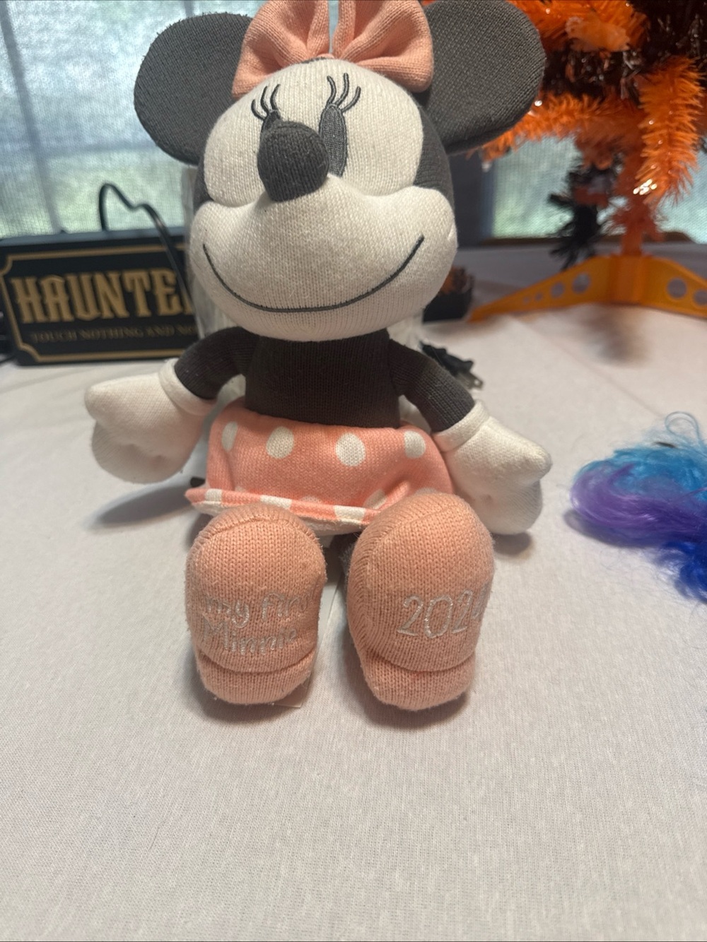 Disney Minnie Mouse Plush - Peach Polka Dot Dress